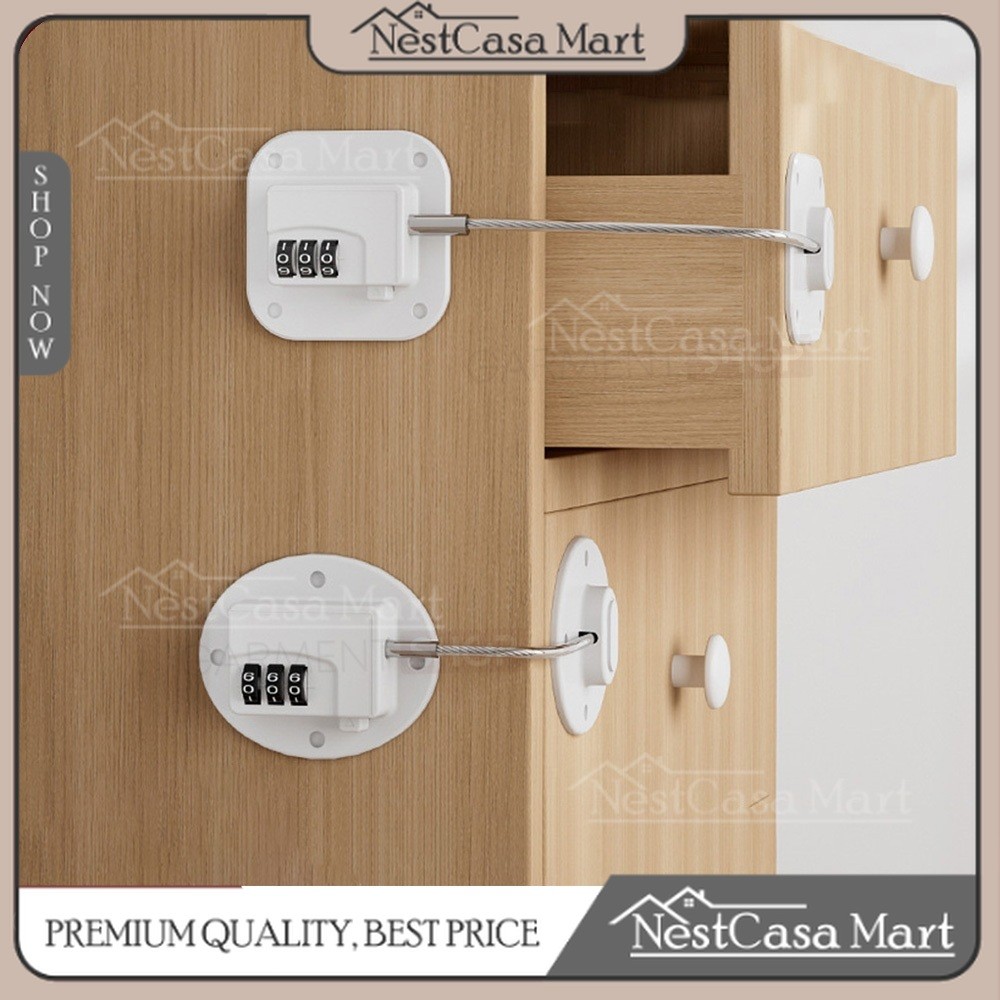 Kunci Pengaman Laci Sandi Digit Perlindungan Keamanan Anak Jendela Brangkas Digit Combination Padlock