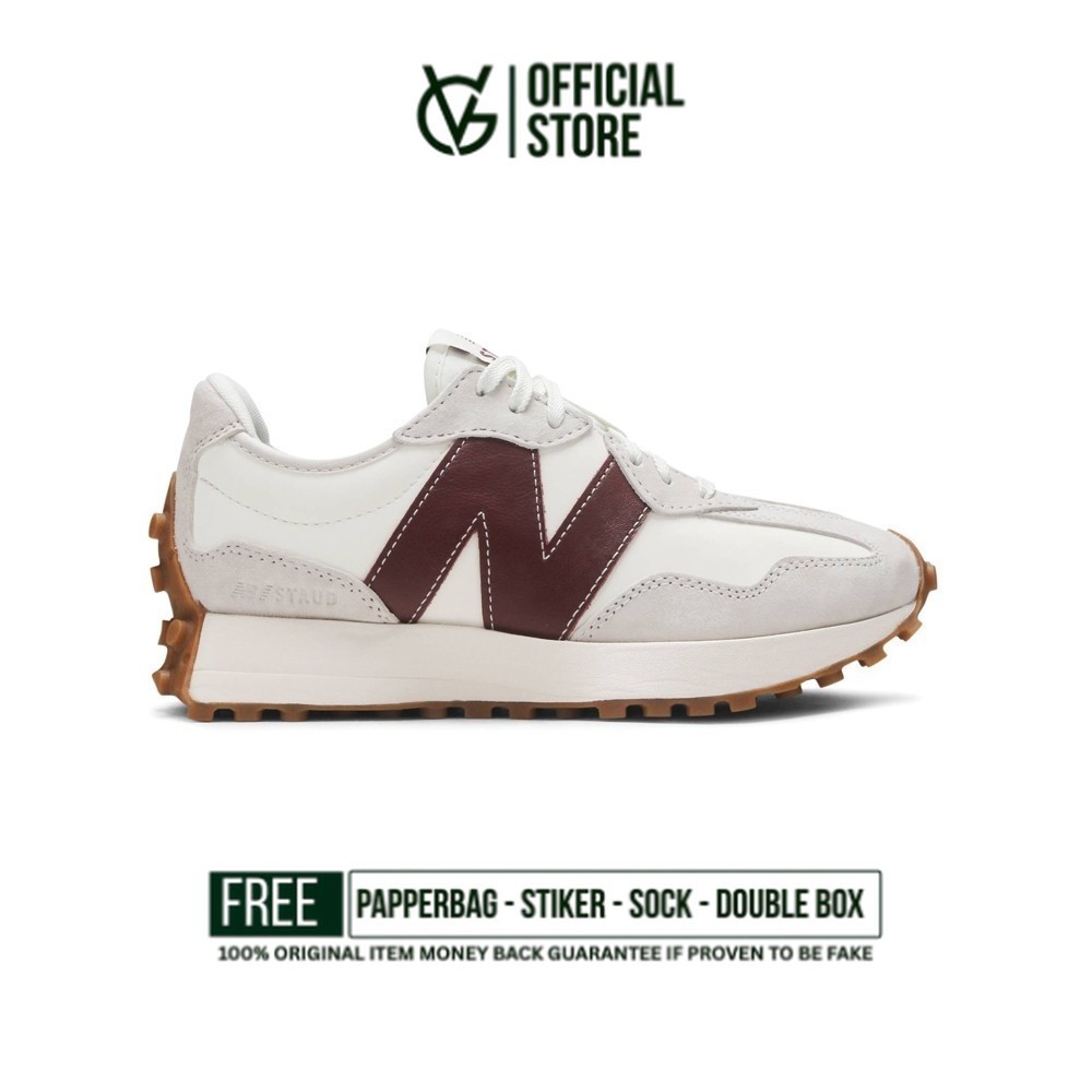 Sepatu New Balance WS327SG X Staud Grey Burgundy 100% Original BNIB Sneakers Unisex
