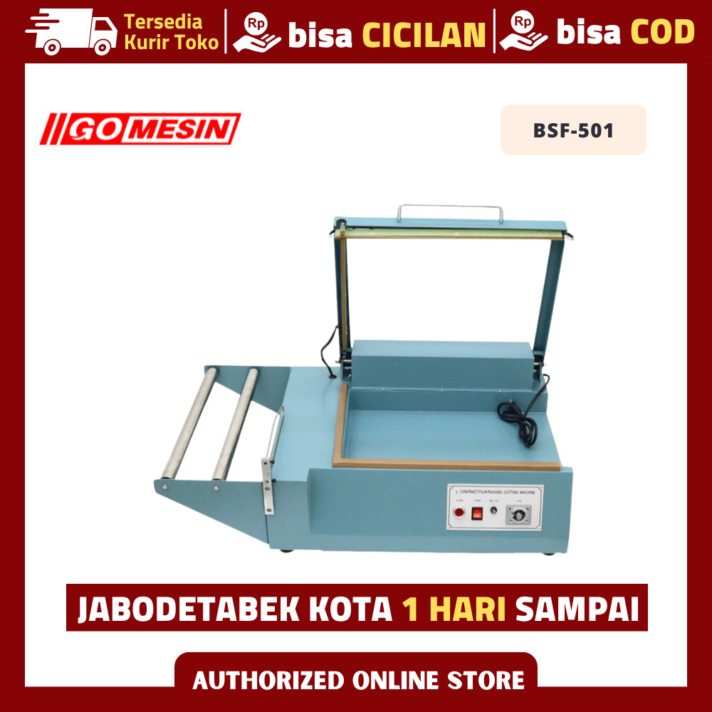 Sealer Gomesin BSF-501 Mesin Potong Dan Segel Sealer Plastik Shrink Original