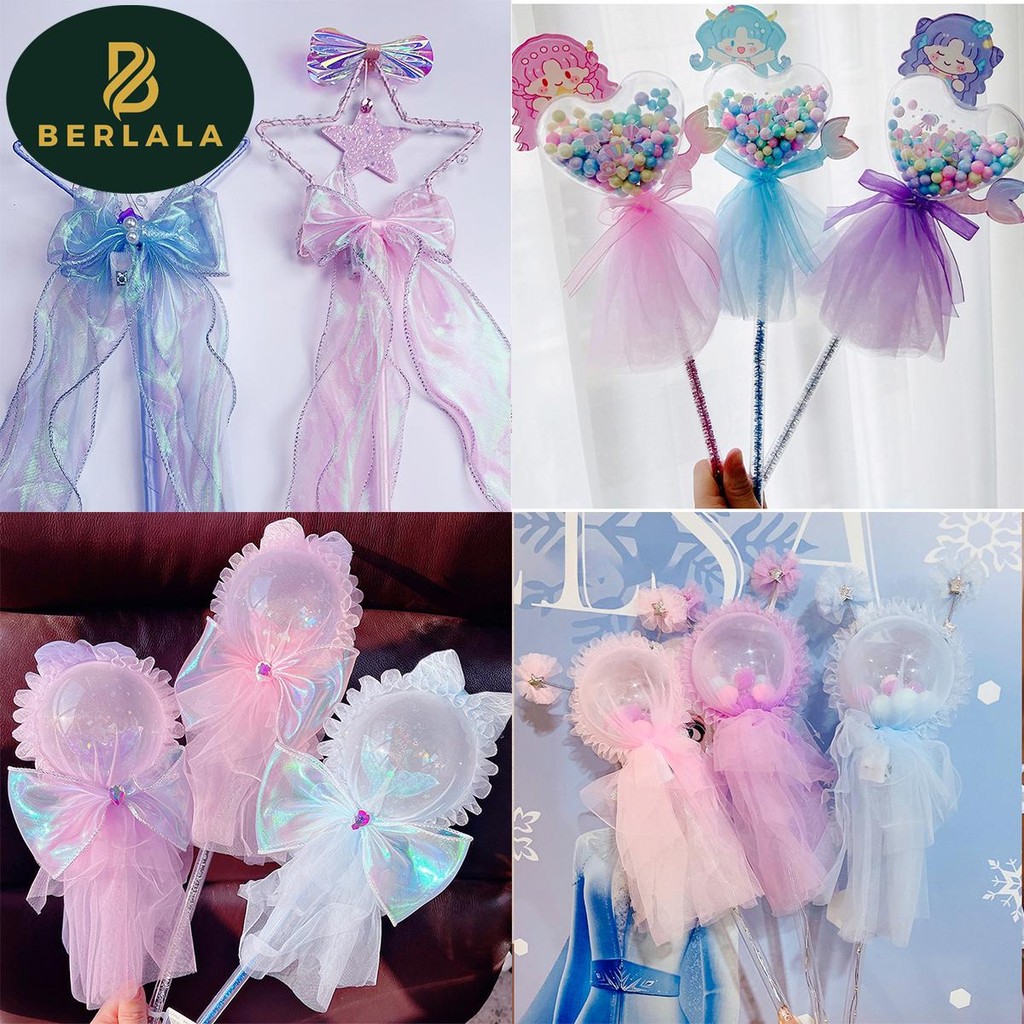Berlala Tongkat Ajaib Anak Perempuan Motif Bintang & Hati – Mainan Fairy Princess Lucu Kain Sutra Ka