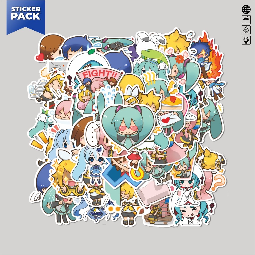 [100PCS]Stiker Pack Stiker Vocaloid Vocal Android Aesthetic Vinyl Anti Air Dekorasi Sticker Laptop B