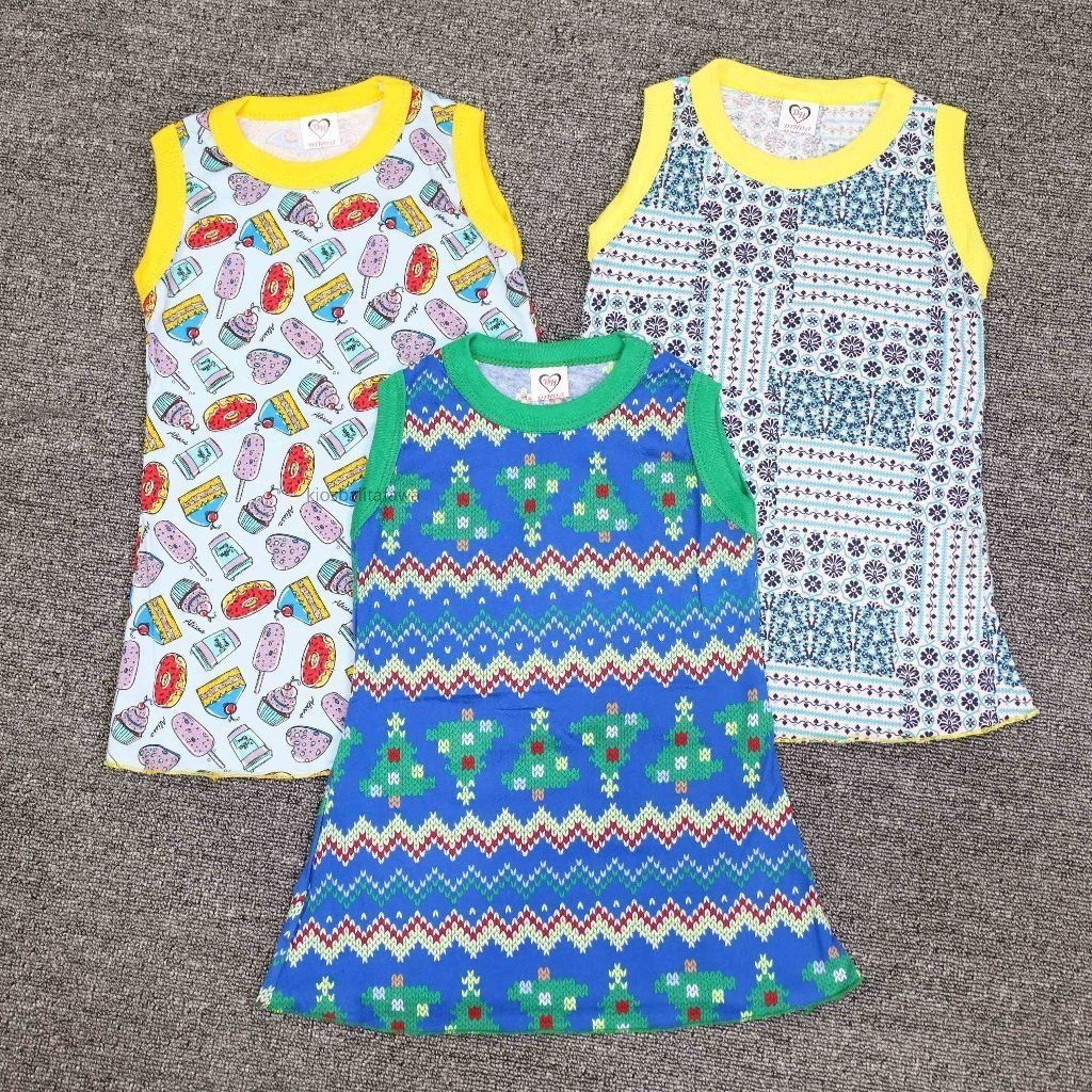 (BISA PILIH MOTIF) Daster Yukensi Uk 1-2 Tahun / Baju Anak Balita Kaos Daster Motif Dress Anak Perem
