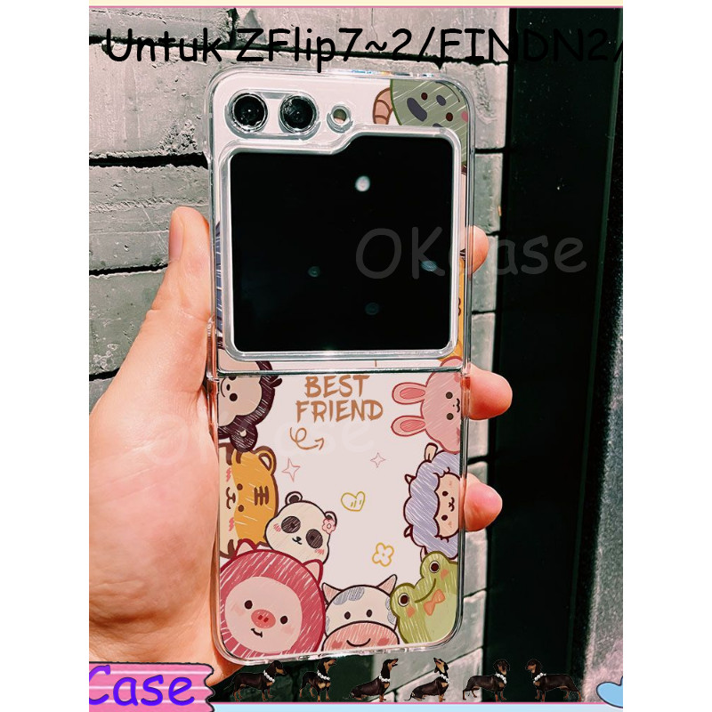 Casing HP Lipat Samsung Z Flip & OPPO N Flip Aesthetic Elegan | Z Flip 7 6 5 4 3 2 F7070 F711 W23 W2