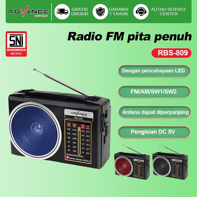 Advance 4 Band Speaker Radio Jadul Senter Radio Jadul Radio AM/FM/SW bisa di charger Radio Jadul