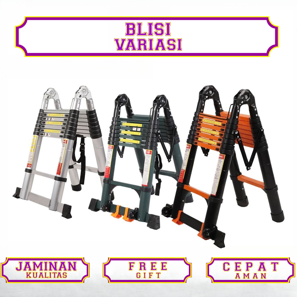 BOWEITI Tangga Lipat Aluminium Banyak Gaya Kualitas Tinggi Warna unik Tangga Teleskopik