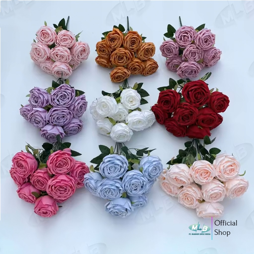 4ever Bunga Mawar Holland Premium Jumbo Cabang 9 Artificial