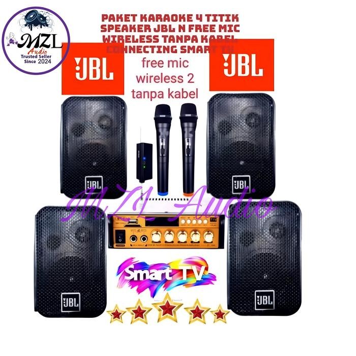 Paket JBL 4 titik cocok untuk karaoke,caffe,rumahan,kantor dll free 2