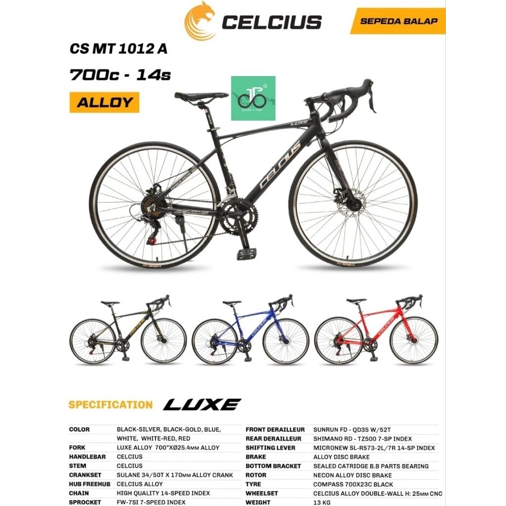 Sepeda Balap Roadbike 700c Celcius Luxe alloy brifter