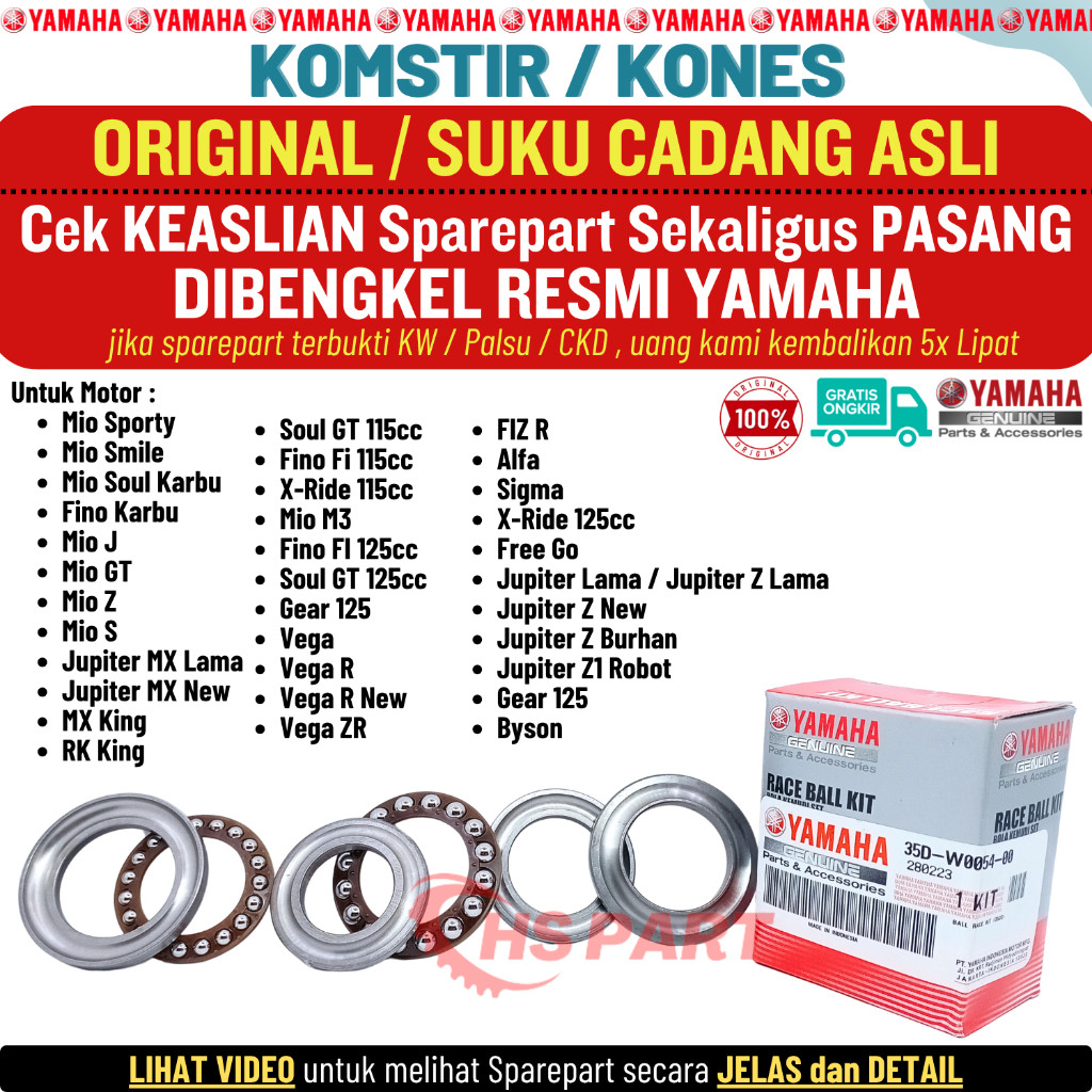 Komstir Comstir Kones Mio J Mio GT Soul GT Xride Fino Fi 115 Jupiter Vega Original Yamaha 100%