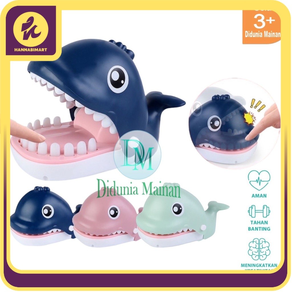 Diskon Mainan prank anak gigit jari whale dentist game gigi ikan paus
