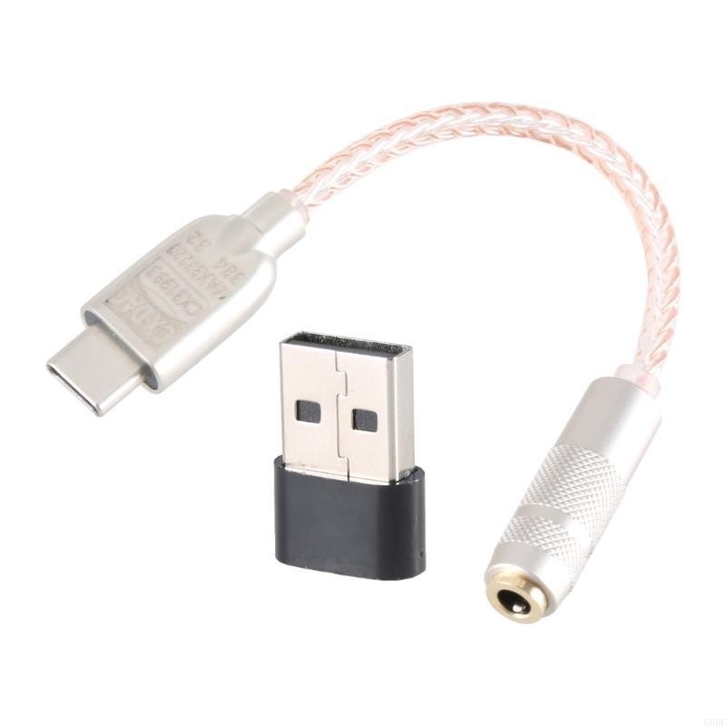 G8DF Type C to 3.5mm AMP HiFi Adapter 32Bit/384kHz Headphone DAC Adapter for Phone