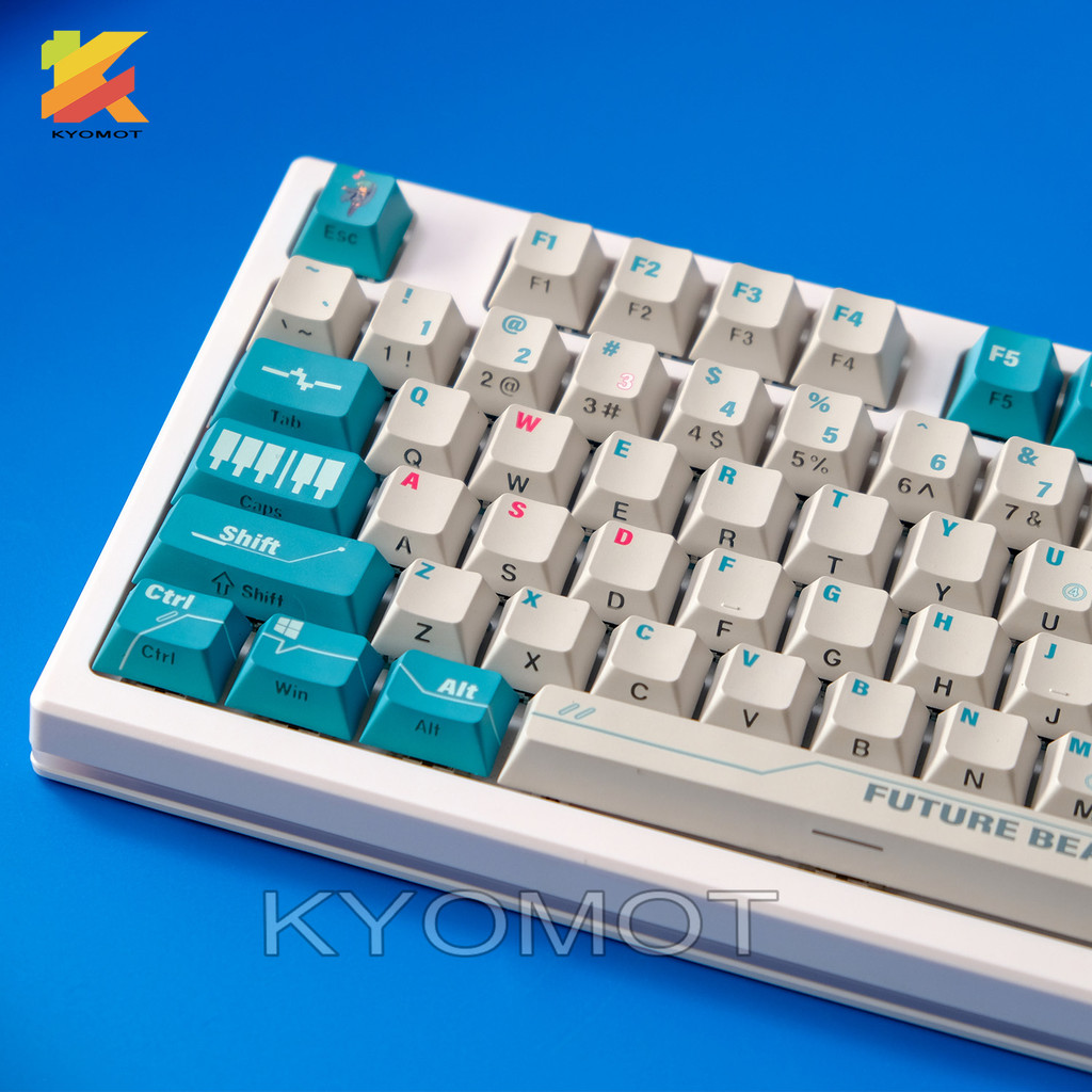 135 Keys Hatsune Miku Theme PBT Double Shot Keycaps Side Print Shine Through erry Profile Keycaps fo