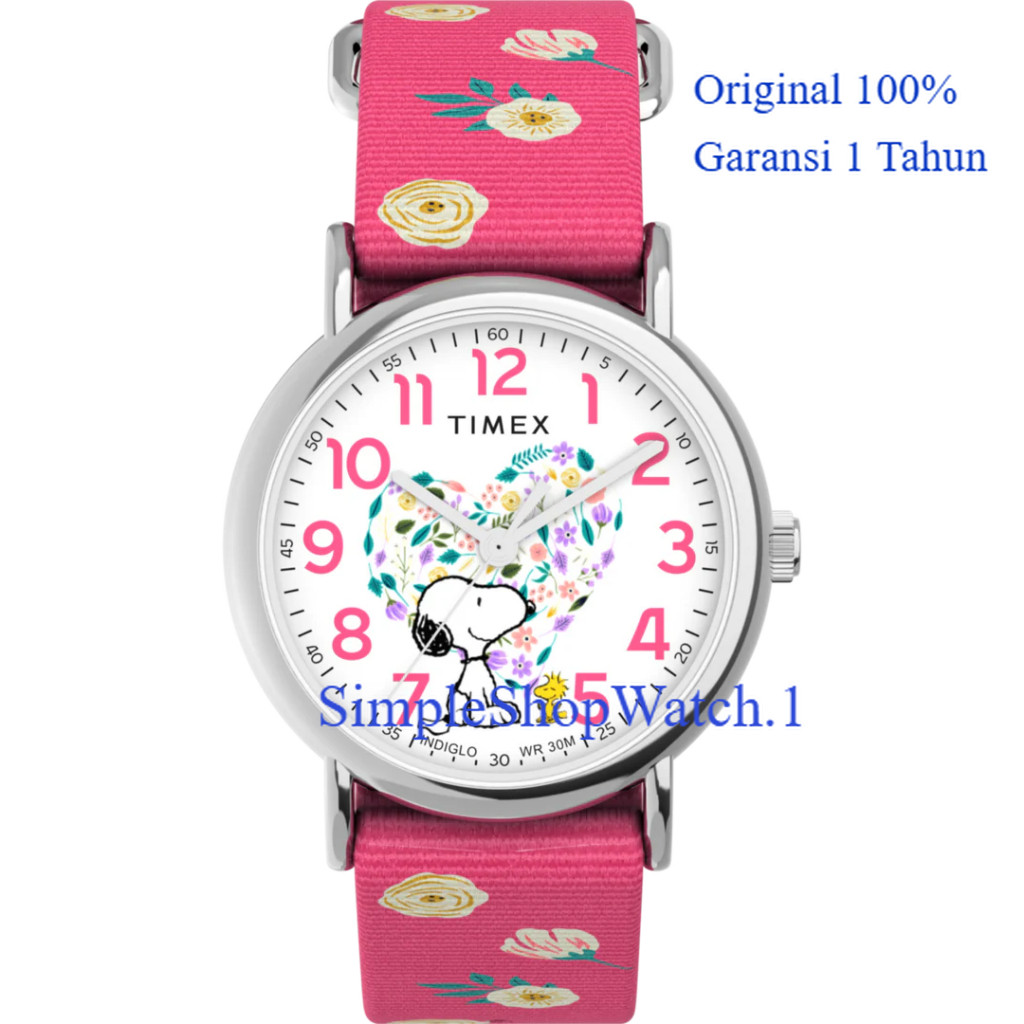 Original Jam Tangan Wanita Timex TW2W83100 Peanut Timex Weekender Floral 38mm  Garansi Resmi 1 Tahun