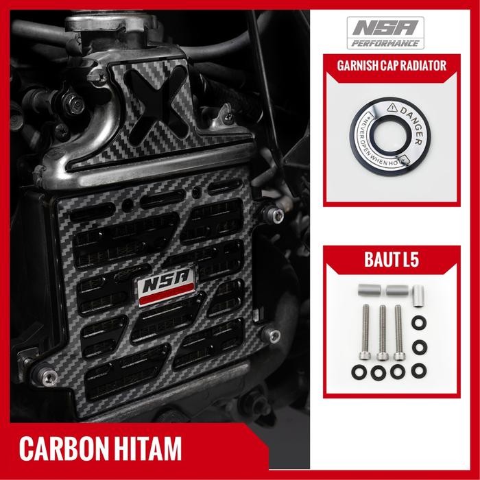 NSA COVER RADIATOR VARIO 125 - 150 PCX 150 ADV 150 CYPHER CARBON NSA TUTUP RADIATOR VARIO 125-150 PE