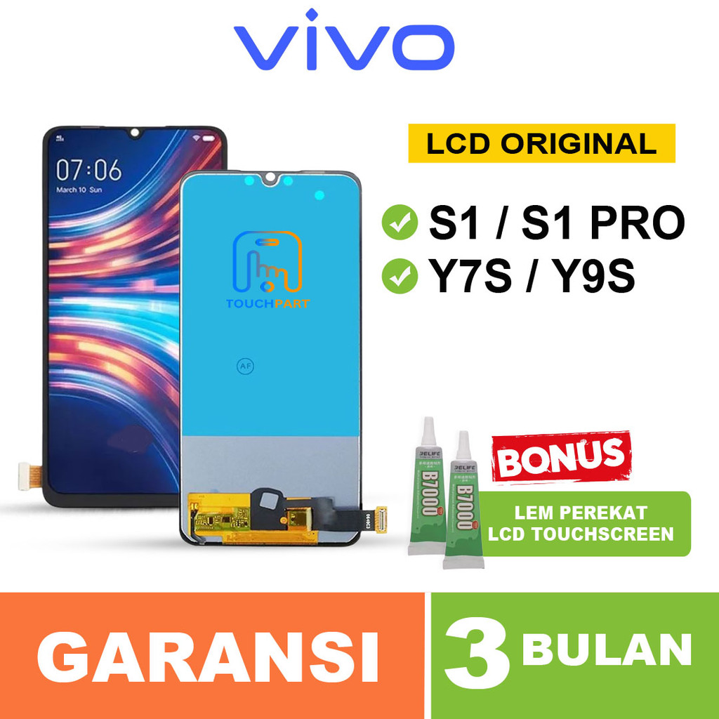 Lcd Vivo S1 / S1 Pro / Y7S / Y9S ( Note Fingerprint ) Black Original