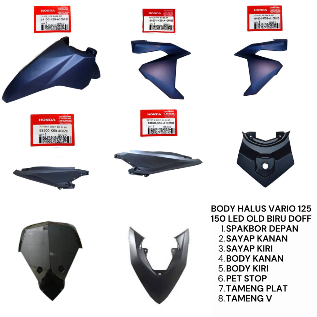 Body Kasar Body Halus Vario 125 150 Led Old Biru Doff 2015-2017 Ori Honda AHM