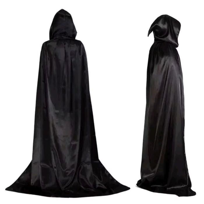 [ JUBAH HALLOWEEN COSPLAY ] Jubah Cosplay Death Jubah Hitam Plus Hoodie / Penutup Kepala