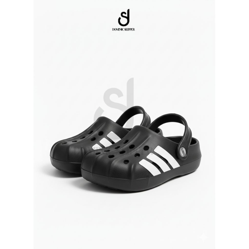 DOMINIC Sandal Baim Anak Cowok Sendal Sepatu EVA Sporty Stripes Tali Belakang Crop Anti Licin Size 2