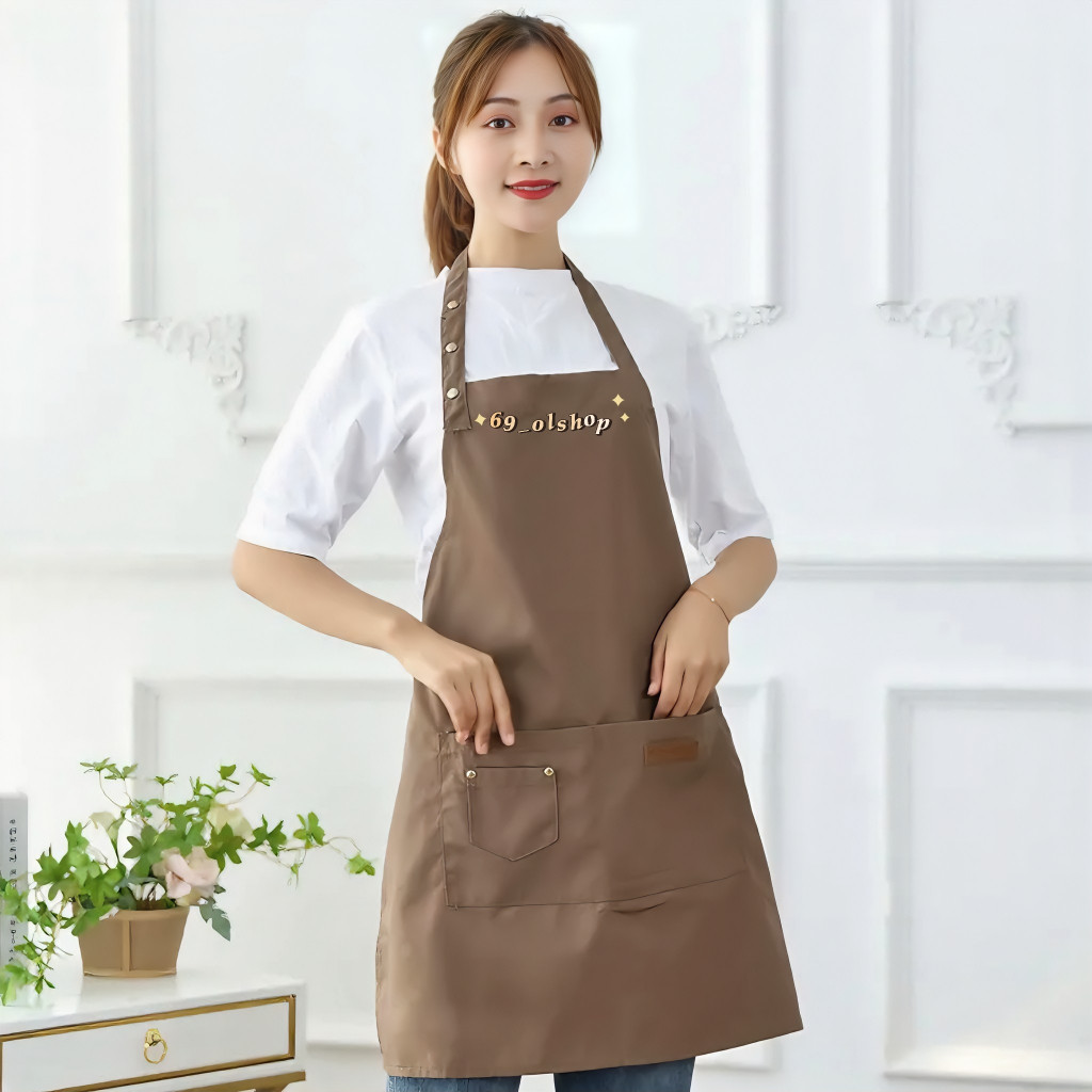 APRON WATERPROOF APRON ANTI AITR APRON BARISTA APRON MASAK KOREAN STYLE PRIA WANITA