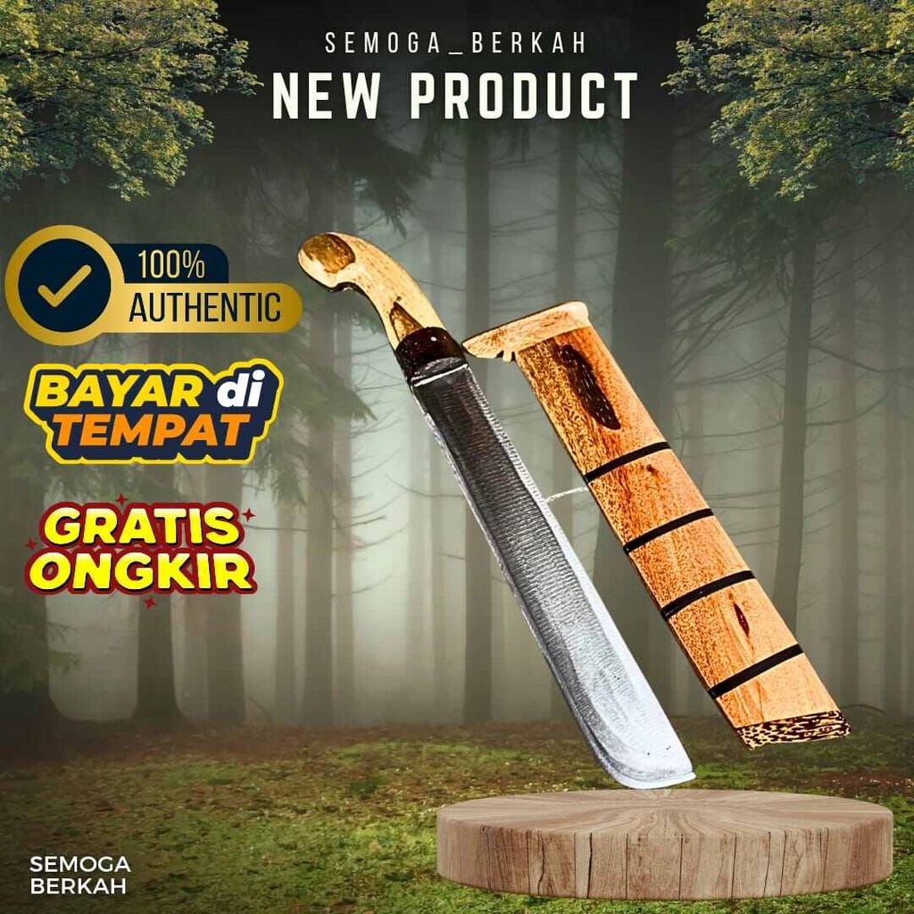 Pisau Sembelih Sapi Kambing Bahan Baja Per Asli Panjang Total 39cm