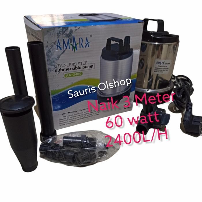 PAWFECT Pompa Air Kolam Ikan Celup Naik 3 Meter Amara AA 2400 Filter Air Kolam