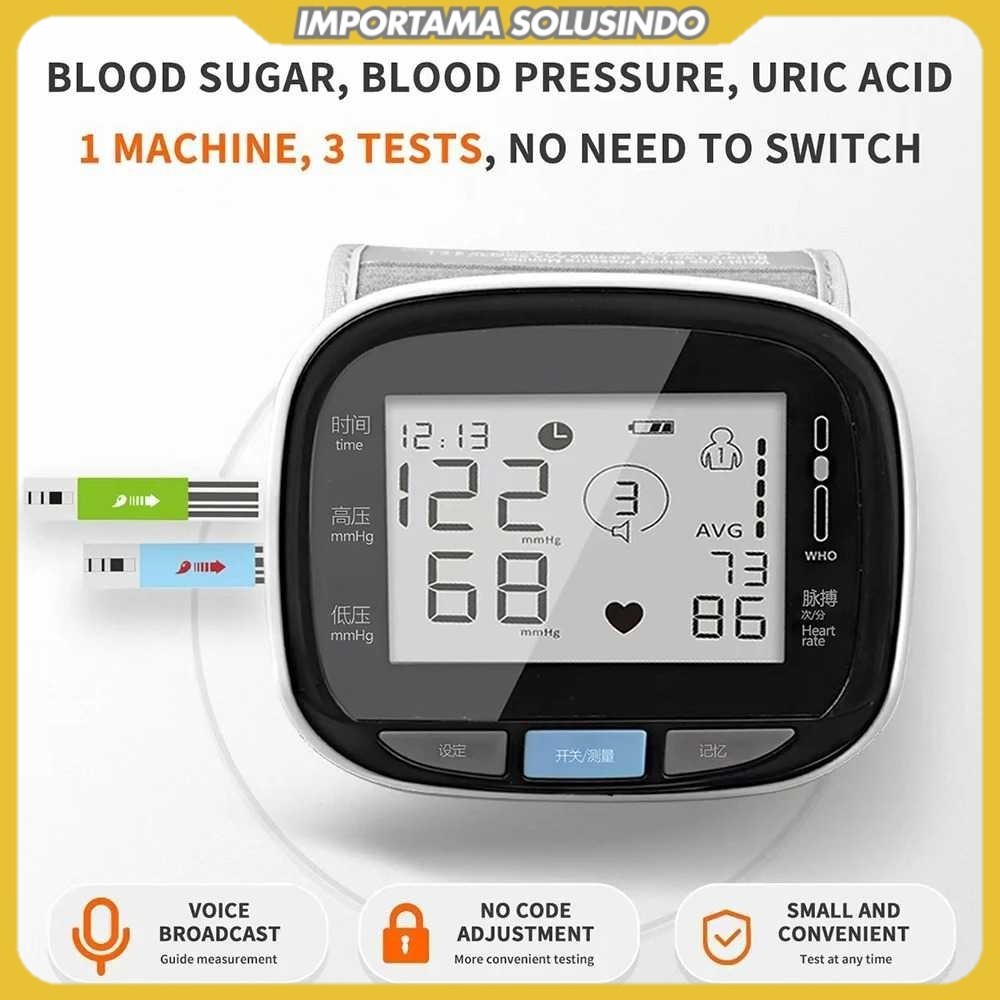 TaffOmicron Tensimeter Digital Pengukur Tekanan Darah Gula Darah - GUP-W5