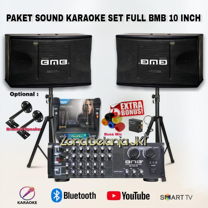 PAKET SOUND SYSTEM KARAOKE SET FULL BMB SPEAKER 10 INCH ( SET 1 )