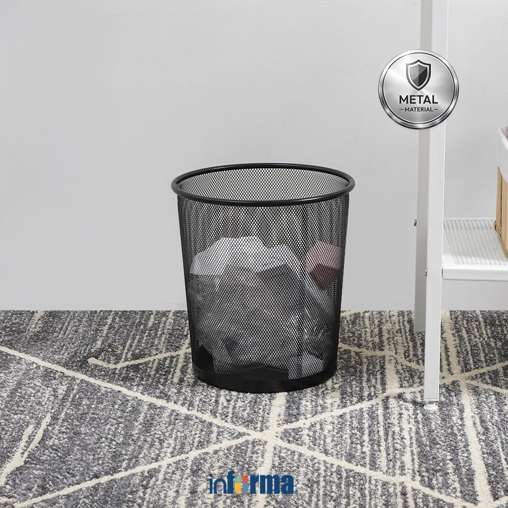 Informa Ukuran M Tempat Sampah Mesh - Hitam Tong Sampah Wadah Pembuangan Alat Kebersihan Trash Bin K
