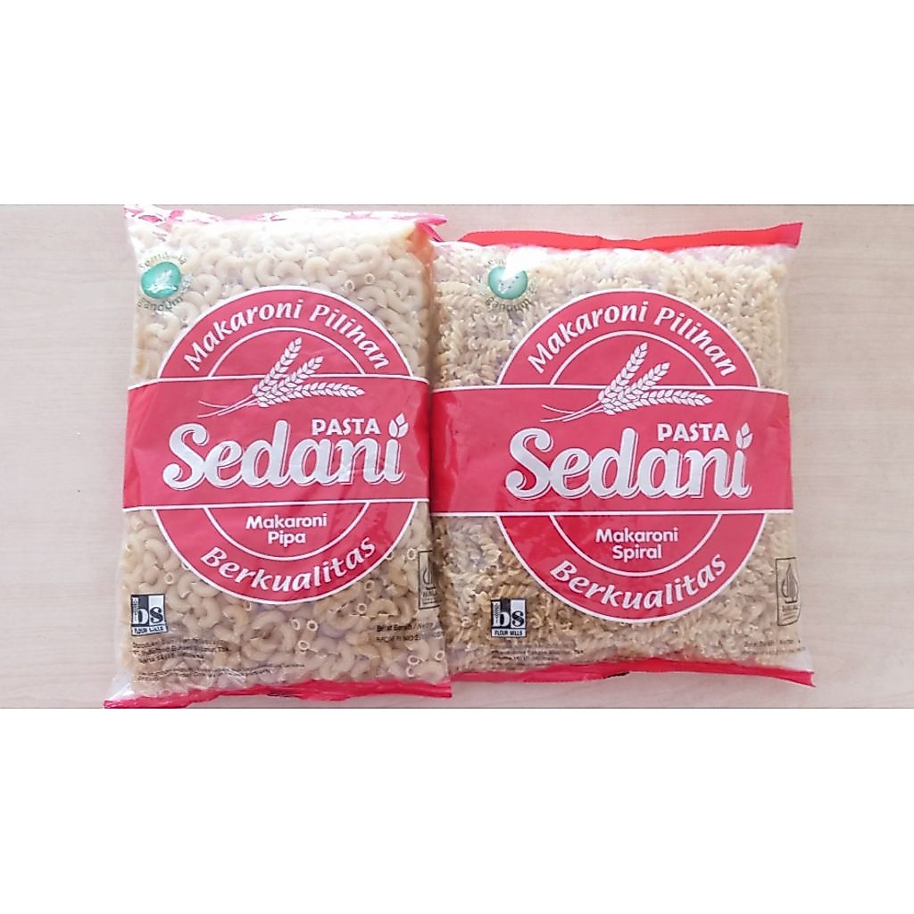 Sedani Macaroni pasta/macaroni rebus mentah (pipa & spiral)