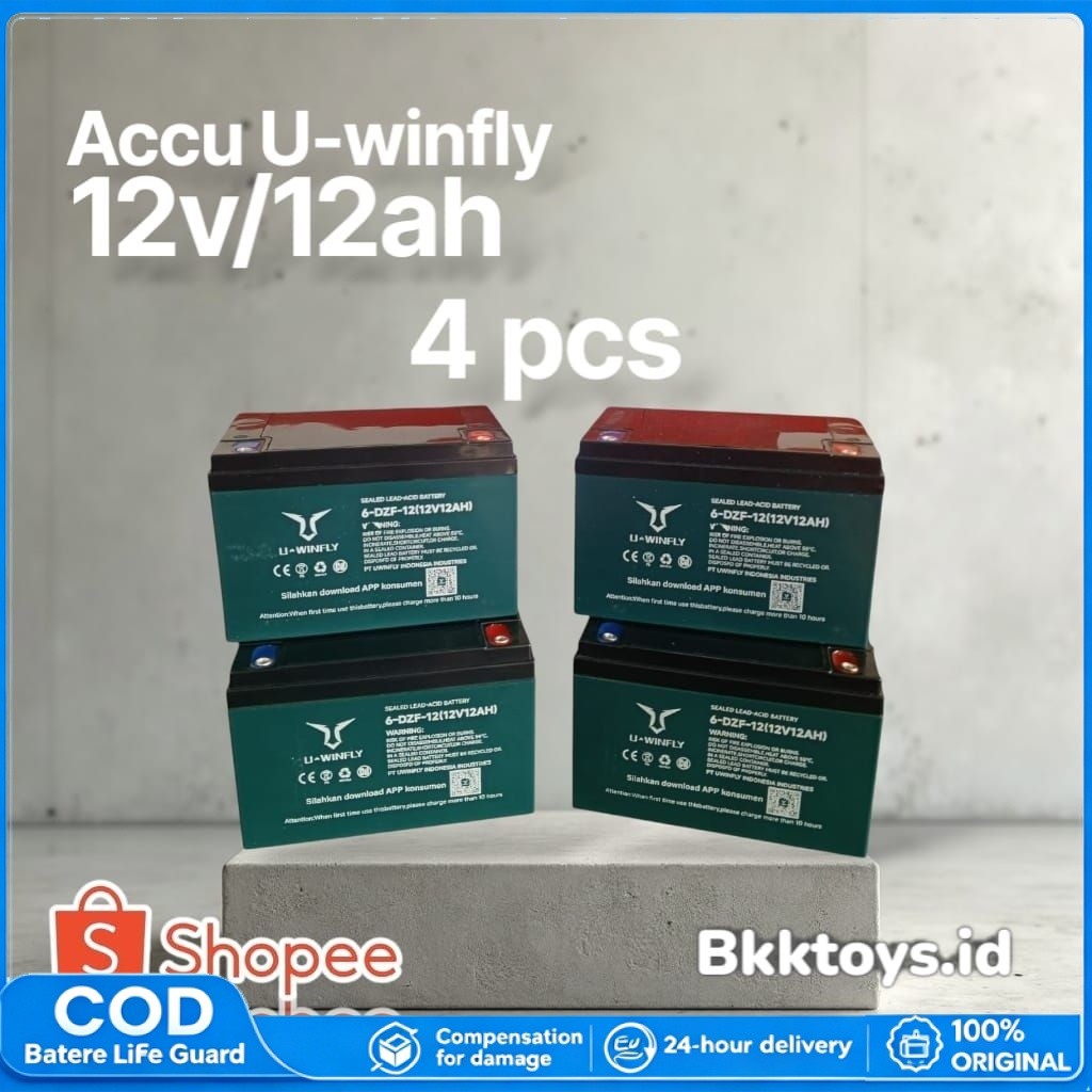 AKI SEPEDA LISTRIK U-WINFLY 12v/12ah aki 48v/12ah aki 12v/20ah