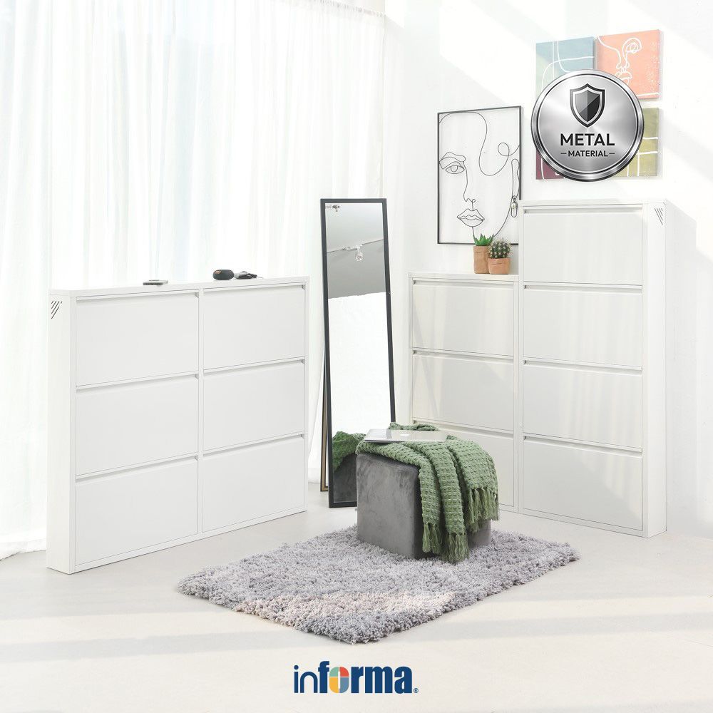 Informa Levi Kabinet Sepatu 4 Tingkat - Putih Organizer Sandal Dan Sepatu Rak Lemari Alas Kaki Serba