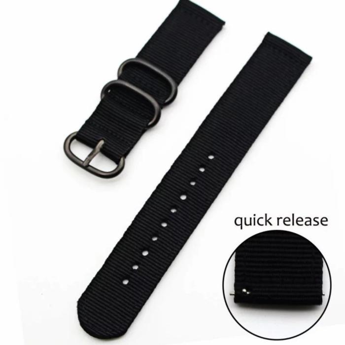 PROMO Tali Strap Kanvas Samsung Galaxy Watch Active 2 Amazfit GTS 20 mm - Hitam