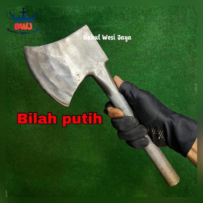 Kapak Baja Per FUSO Gagang Besi - Kapak Tebal Cacah Tulang Sapi Dan Pemotong Kayu - BILAH PUTIH