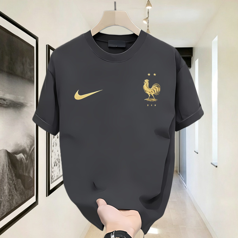 Kaos Katun 24S Premium Oversize Timnas Prancis Piala Dunia 2026 Unisex Baju Casual Nonton Bola Pria 