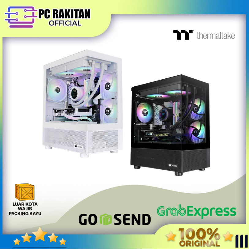 THERMALTAKE PC CASE MATX VIEW 170 TG ARGB (3X 120MM ARGB LITE FANS) BLACK / WHITE