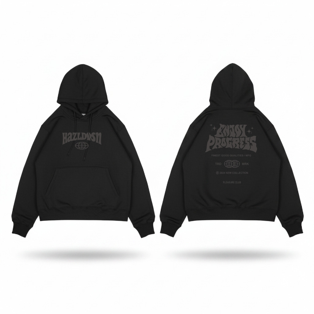 Hazl | Sweater Pria Pullover Hoodie | Sweater Dvsn All Black