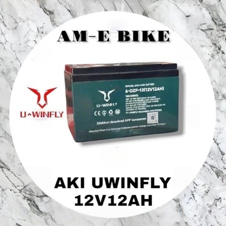 AKI SEPEDA LISTRIK UWINFLY 12V12AH ORIGINAL Aki Motor Listrik BEKEY 6 DZF-12 ORIGINAL12V 12AH SELIS 