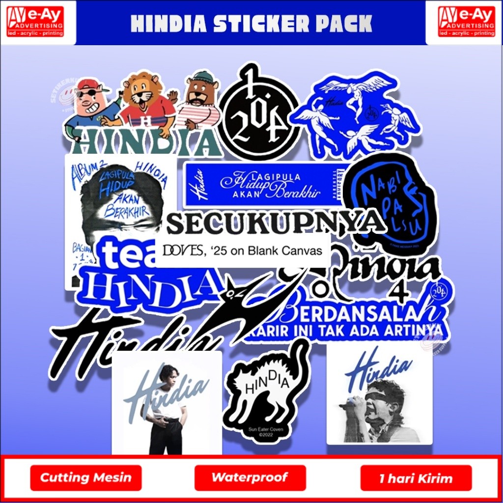 16pcs HINDIA Sticker Pack | Stiker Band Hindia Aesthetic - eayadvertising