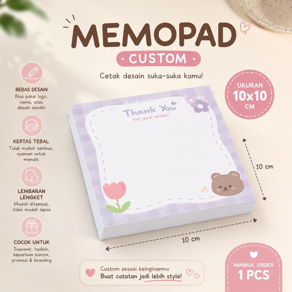 Custom Memopad Request Ukuran / Cetak Print Memopad