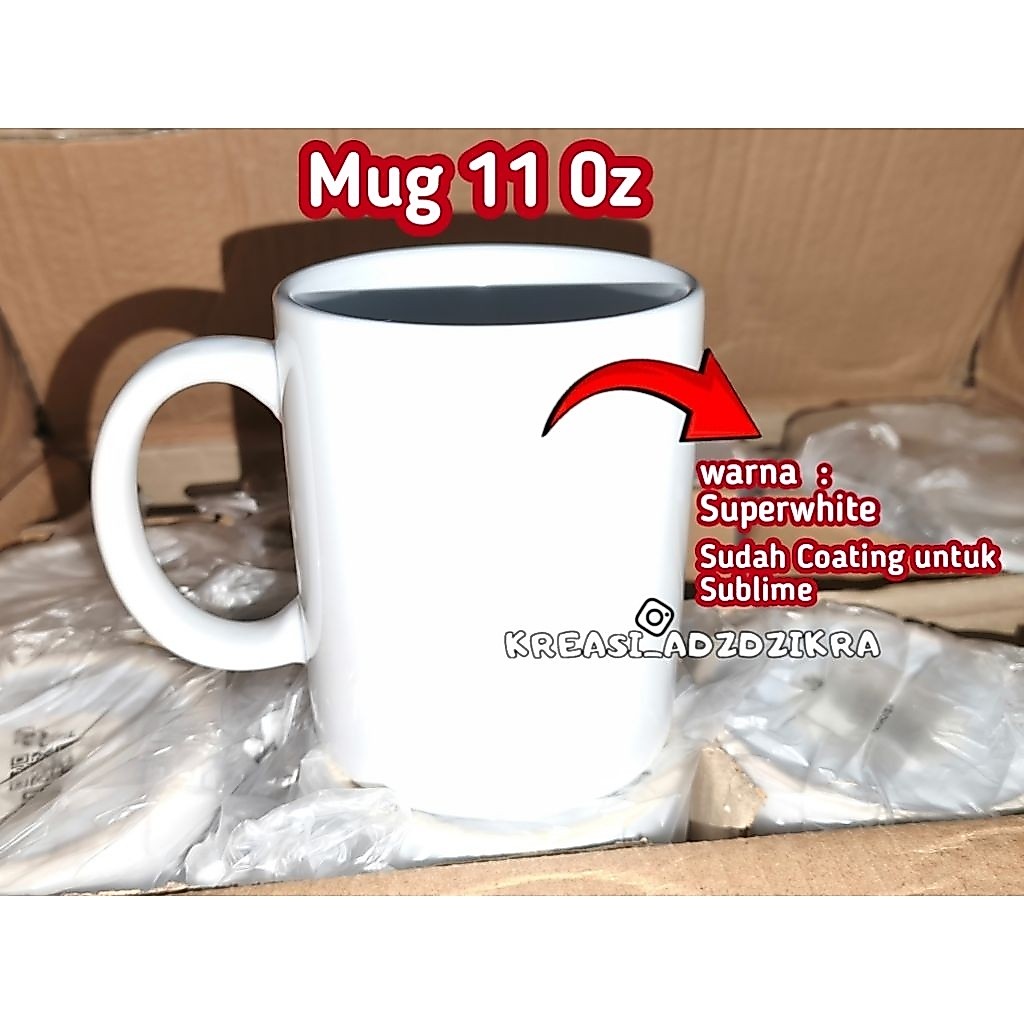 Mug Keramik Coating polos| Mug Superwhite 11 oz| mug sublime 11 0z | Mug polosan putih | Mug Sq one 