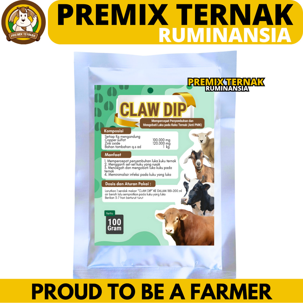 CLAW DIP 100 GRAM - Obat Kuku Sapi - Mengobati Luka Kuku Teracak & Kulit Sapi - Mencegah Infeksi Kuk