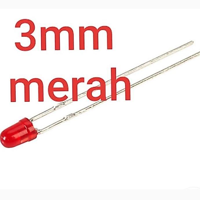 3MM MERAH LAMPU LED DIFFUSED LED MERAH NYALA MERAH 3 MM RED 3MM LT99