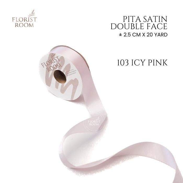 

Satin Double Face ±2.5cm x 20yard Pink Series - 103 Icy Pink