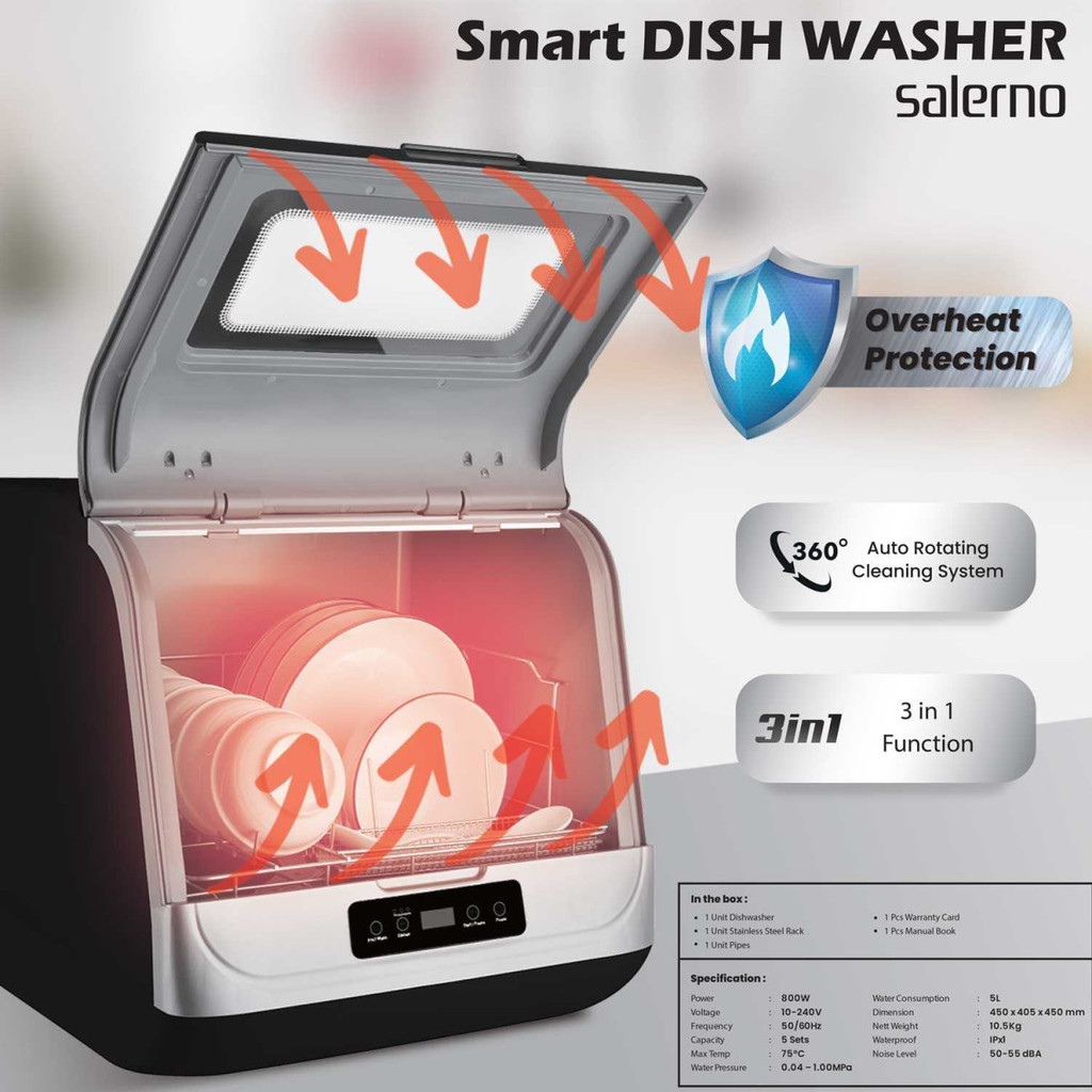 BOLDe Smart Dishwasher Salerno Mesin Pencuci Piring Otomatis