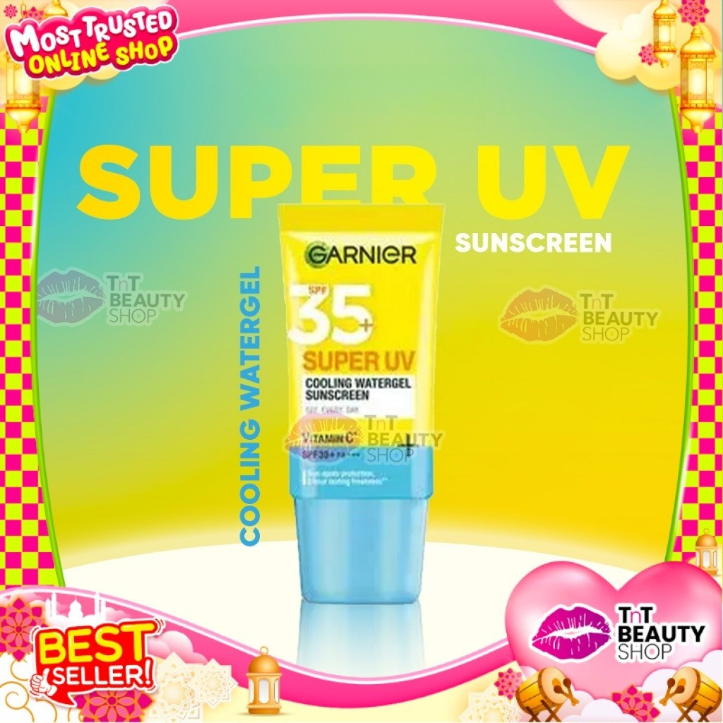 GARNIER Super UV Cooling Watergel Sunscreen SPF 35+ PA++++ 20ml Sunscreen hingga 8 jam  | TnT Beauty