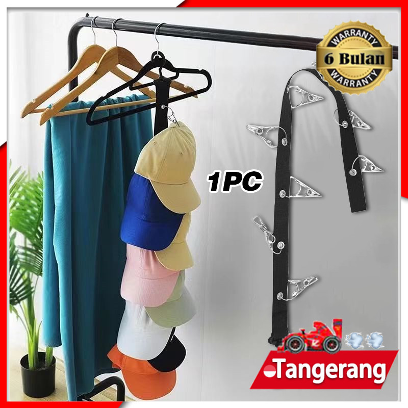8 Kait Rak Topi Portabel / Topi Dinding / Tempat Topi Gantung / Gantungan Topi Dinding / Hangar Topi