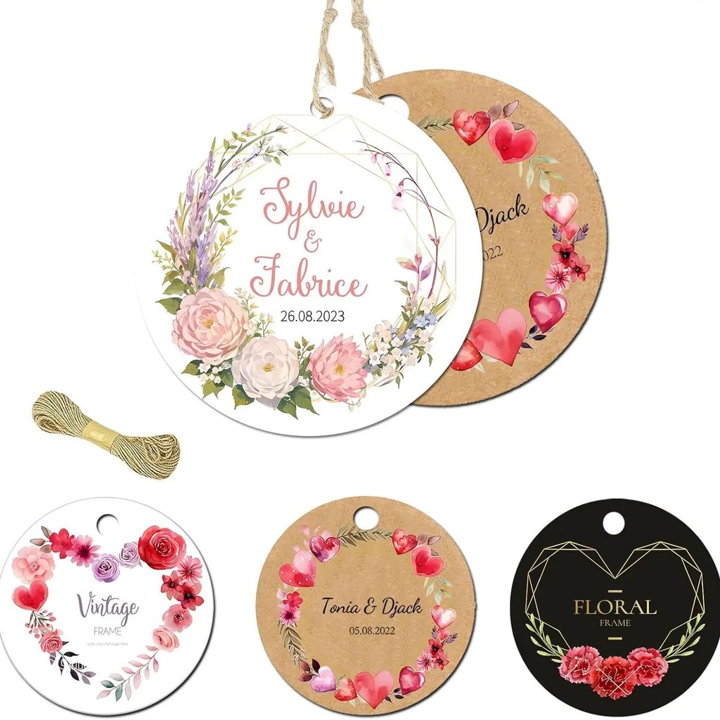 

50-100pcs Paper Business Custom Round Hang Tags,Minimalist Labels,Ideal for Clothing,Handmade Items, Gift Wrap, Wedding Favors