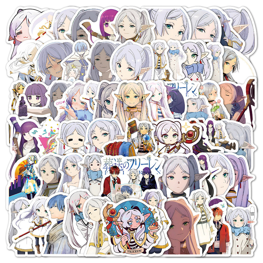 

10/30/60pcs Cute Girls Fern Frieren Stickers Stark Himmel Anime Sticker Laptop Luggage Notebook Eisen Flamme Decals Decoration