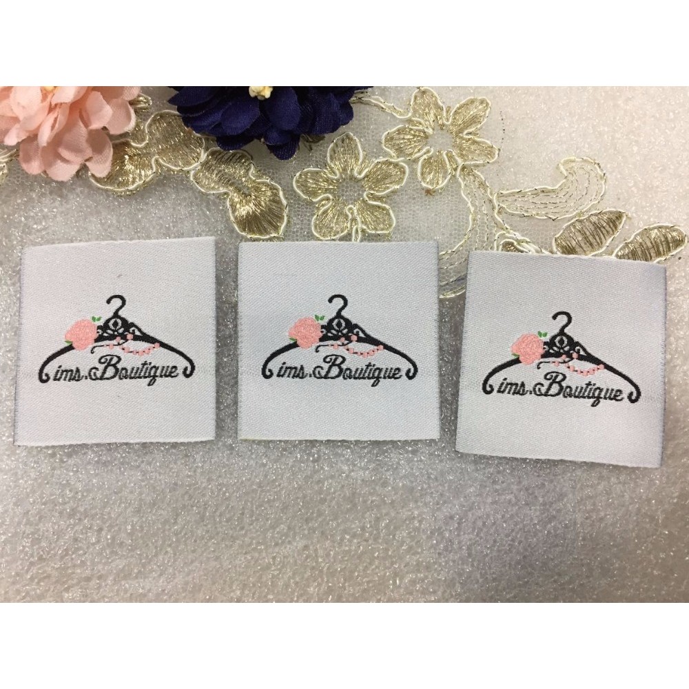 Custom Garment Clothing Logo Tag/ Woven Labels/ Custom Clothing Labels/ Main Labels/ Damask Sewing L