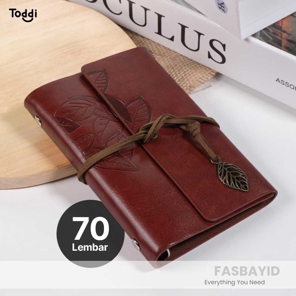 

PHANTACI Buku Catatan Binder Kulit Retro Leaf Kertas B7